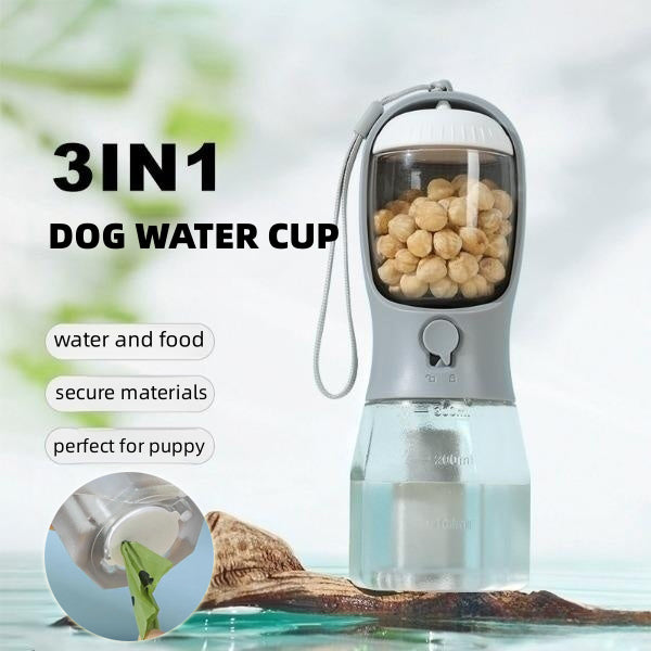 Dog Water Cup Drinking, Food, Garbage Bag Three-in-one Portable Cup