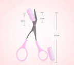 Stainless Steel Eyebrow Trimming Scissors With Comb