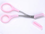 Stainless Steel Eyebrow Trimming Scissors With Comb