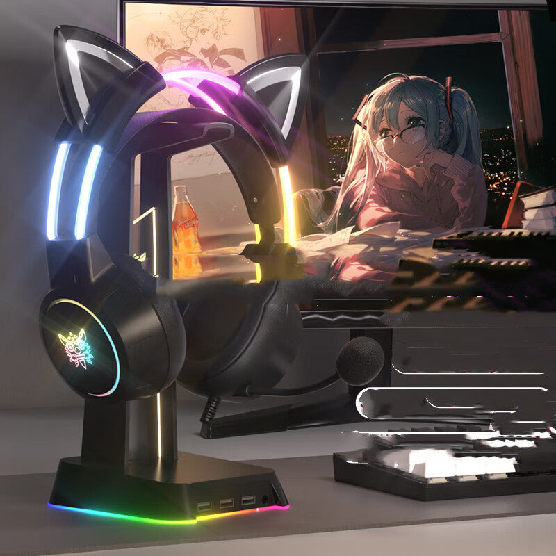 Cat Ear Light-emitting Wired Gaming Headset