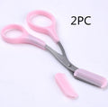 Stainless Steel Eyebrow Trimming Scissors With Comb